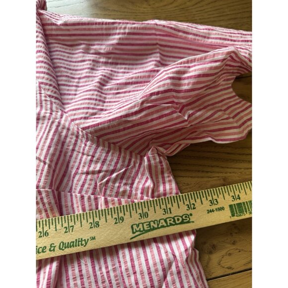 WOMAN WITHIN Pink Plaid Short Sleeve Shirt Size 5X Button‎ Down Cotton 38/40 - Picture 5 of 9